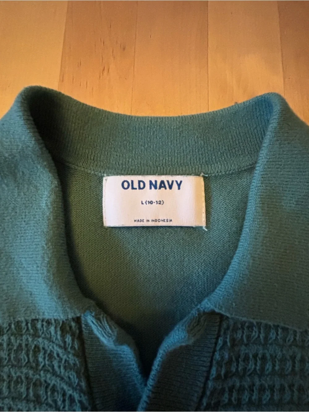 Old Navy Kids Teal Short-Sleeve Button-Up Polo